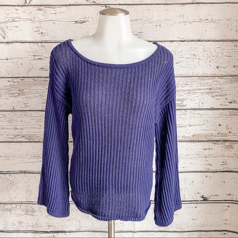 Jamison blue sweater with bell sleeves